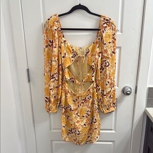 Sabo Dillan Cutout‎ Balloon Sleeve Floral Dress Size 2 New NWT